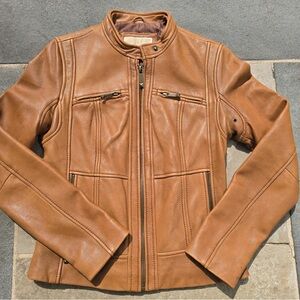 Michael Kors Tan Leather Jacket